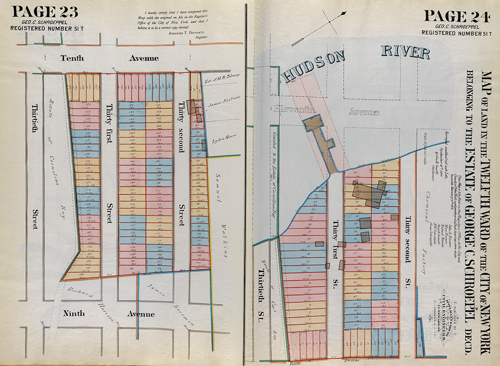 (NEW YORK CITY.) Spielmann & Brush. Certified Copies of Original Maps of Property in New York City.